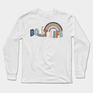 Boat Life Vintage Rainbow Sailing Adventure Lover Long Sleeve T-Shirt